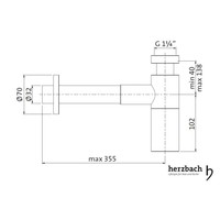 Bekersifon Herzbach Living IX 5/4'' Zwart