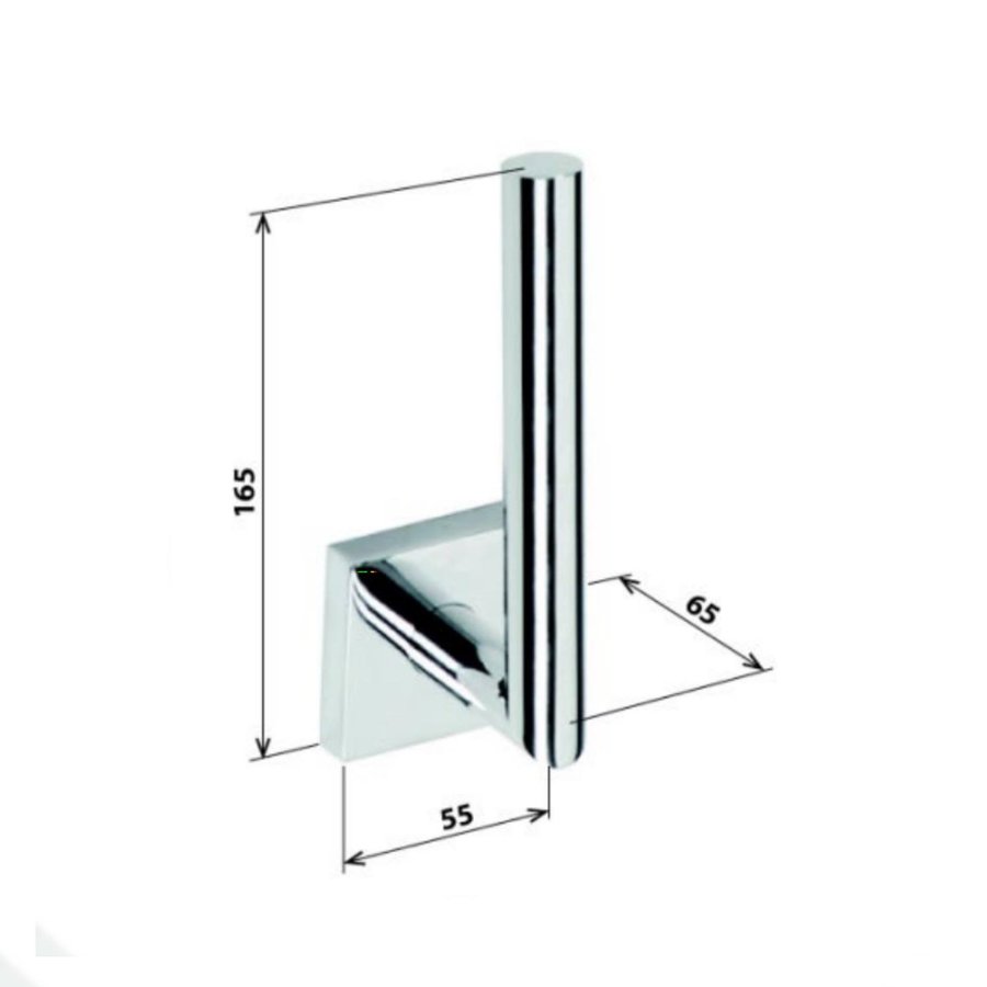 Reserverolhouder Sapho X-Square 16.5 cm Hangend Chroom