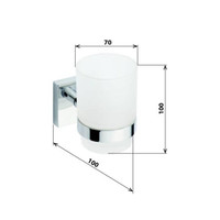 Bekerhouder Sapho X-Square Hangend 7x10 cm Chroom / Melkglas