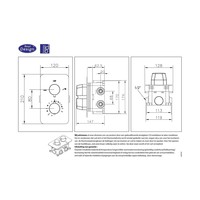 Douchekraan Inbouw Best Design Ore Thermostaatkraan 2-weg RVS-304 (incl. inbouwdeel)