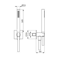 Badset Herzbach Living Spa PVD-Coating Wandbevestiging met Vierkant Rozet 160 cm Koper