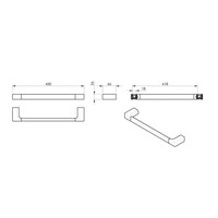 Handdoekhouder Sapho Pirenei Hangend 45 cm Chroom