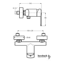 Opbouw Douchekraan Herzbach Cool met Temperatuurbegrenzer Messing Chroom