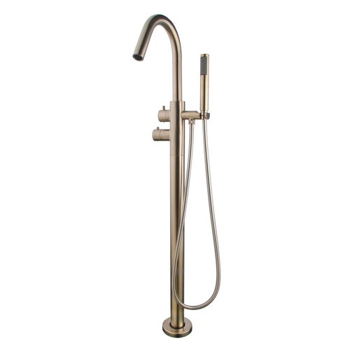 Badkraan Vrijstaand Wiesbaden Caral Thermostatisch Compleet Geborsteld Staal 