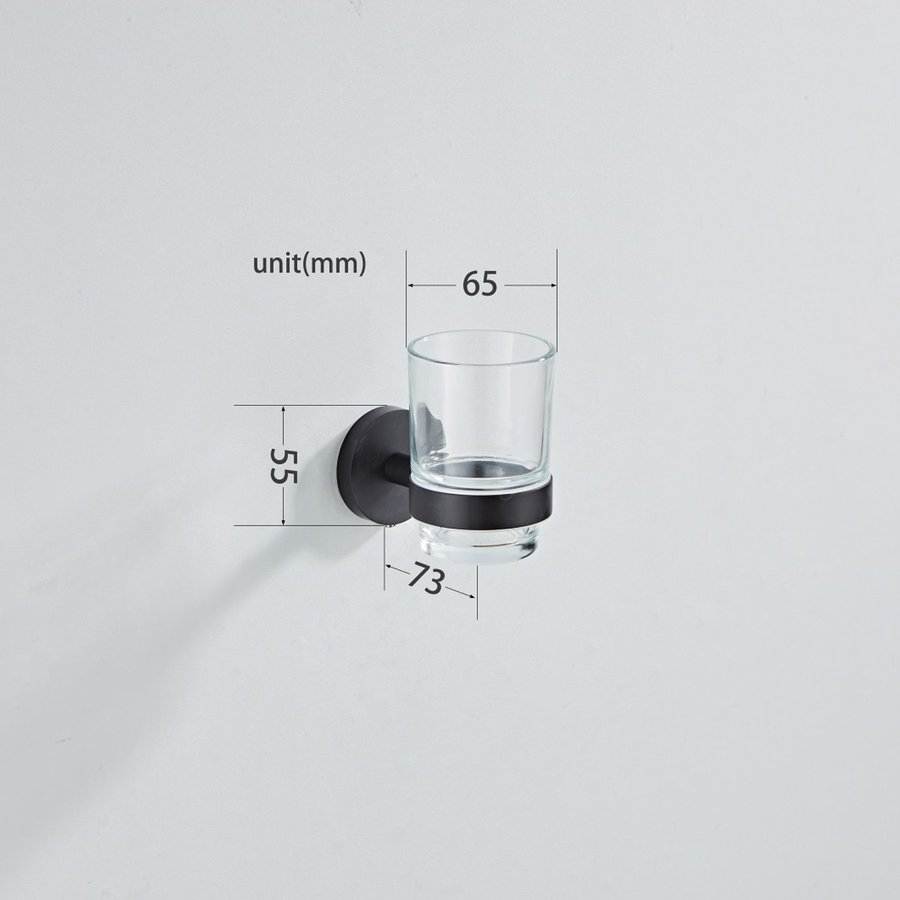 Bekerhouder Boss & Wessing Nero � 65mm Messing Mat Zwart