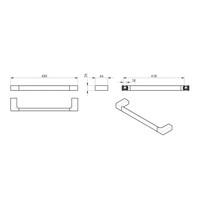 Handdoekhouder Sapho Pirenei Hangend 45 cm Mat Zwart