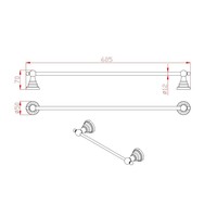 Handdoekhouder Sapho Diamond Hangend 60.5 cm Brons