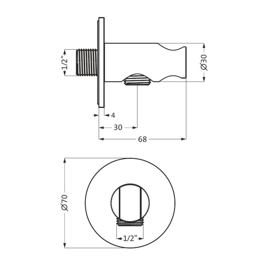 Handdouchehouder Herzbach Living Spa PVD-Coating Rond Ø 70mm Zwart