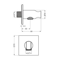 Handdouchehouder Herzbach Living Spa PVD-Coating Vierkant 7x7 cm Koper