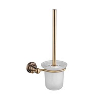 Toiletborstelhouder Sapho Diamond Hangend 17.2x35.1 cm Brons / Melkglas