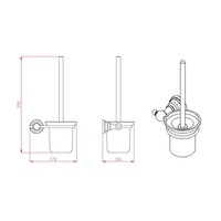 Toiletborstelhouder Sapho Diamond Hangend 17.2x35.1 cm Brons / Melkglas