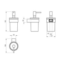 Zeepdispenser Sapho Pirenei Hangend 125 ML Mat Zwart / Satijnglas