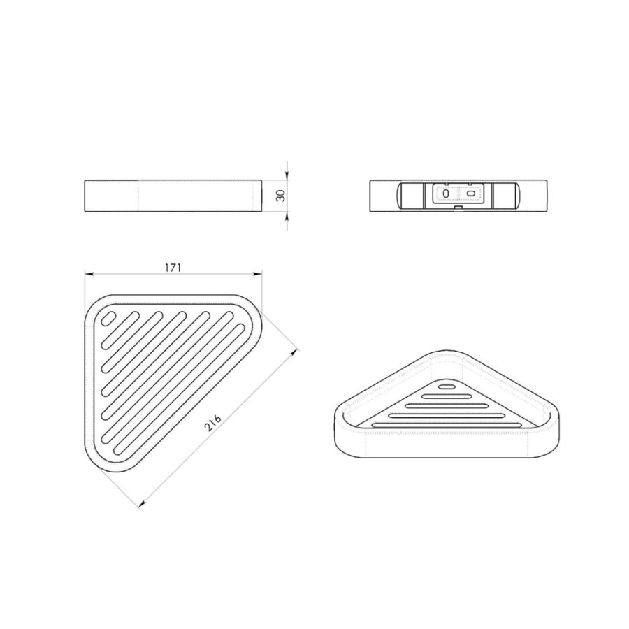 Hoek Planchet Sapho Smart 17x17x3 cm Chroom