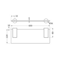 Planchet Herzbach Aurel Wandbevestiging 60 cm Verchroomd Messing