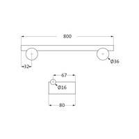 Handdoekhouder Herzbach Aurel Wandbevestiging 80 cm Verchroomd Messing