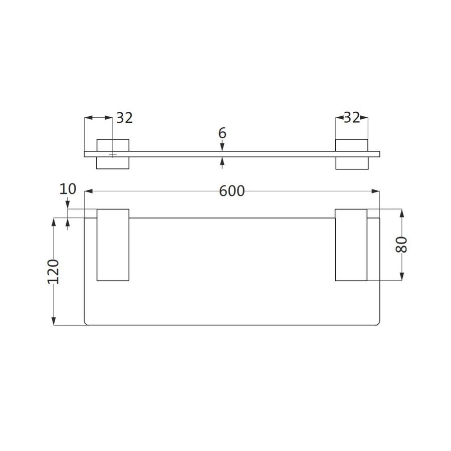 Planchet Herzbach Pixa Wandbevestiging Melkglas 60 cm Verchroomd Messing