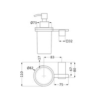 Zeepdispenser Herzbach Pixa Wandbevestiging Melkglas Verchroomd Messing