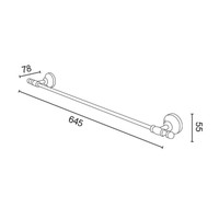 Handdoekhouder Sapho Perla Hangend 64.5 cm Goud