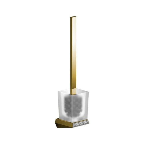 Toiletborstelhouder Sapho Soul Crystal Hangend Vierkant 8.8x41.5x8.6 cm Goud 