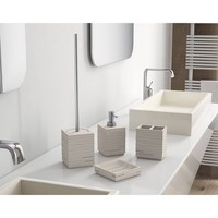 Tandenborstelhouder Sapho Quadrotto Vrijstaand 11.5x10.2x6.2 cm Polyresin Beige