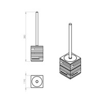 Toiletborstelhouder Sapho Quadrotto Vrijstaand 38x9.5 cm Polyresin Wit