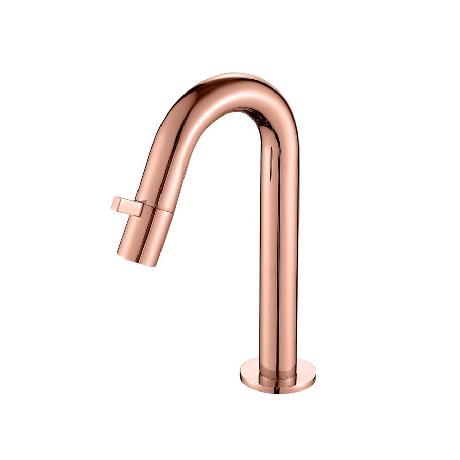 Toiletkraan Best Design Lyon 1-draaiknop Gebogen 21 cm Mat Rose Goud