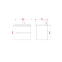 Badkamermeubelset Creavit Sally 60 cm Twee Soft-Close Lades Eiken