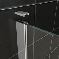 Douchecabine Wiesbaden met Draaideur en Zijwand 120 cm 8mm Nano Coating Chroom (vijf verschillende maten)