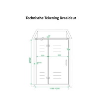 Douchecabine Wiesbaden met Draaideur en Zijwand 120 cm 8mm Nano Coating Chroom (vijf verschillende maten)