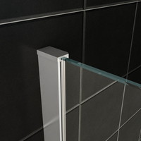 Douchecabine Wiesbaden met Draaideur 80 cm en Zijwand 80 cm 8/10mm Nano Coating Chroom (vijf verschillende maten)