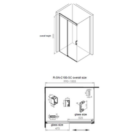 Douchecabine Aqua Splash Cuadro 100 cm Soft-Close Anti-Kalk Coating Chroom (zes varianten)