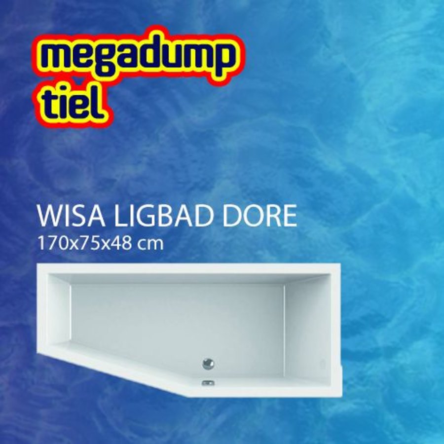 Ligbad Dore 170X75X48 Cm Mat Zwart