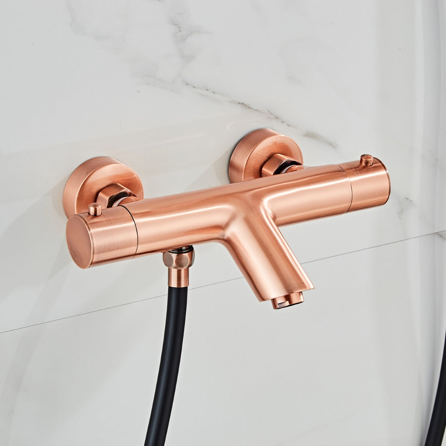 Opbouw Badkraan Boss & Wessing Copper Pro Thermostatisch met Handdouche Geborsteld Koper