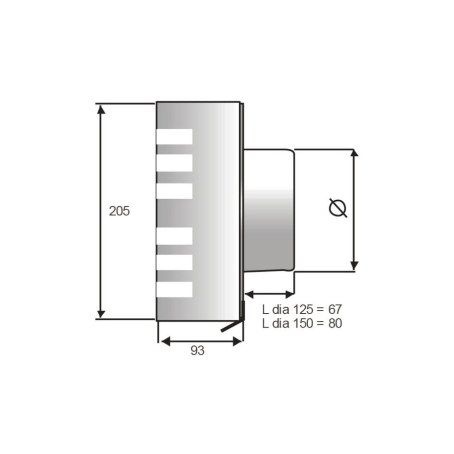 Overdruk Ventilatierooster Alfa 12.5 cm Mat Wit