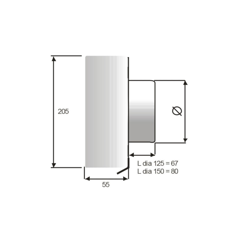 Overdruk Ventilatierooster Beta 12.5 cm Geborsteld RVS