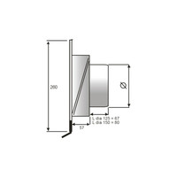 Overdruk Ventilatierooster Sigma 15 cm Geborsteld RVS