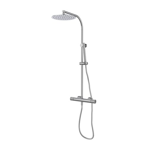 Opbouw Regendouche Set GRB Aura Mengkraan Ronde Douchekop ⌀25 cm met Staaf Handdouche Chroom 