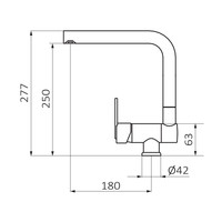 Keukenkraan GRB Kitchen Opklapbaar 27,7 cm Messing Chroom