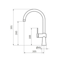 Keukenkraan GRB Kitchen 39,5 cm Mengkraan Messing Chroom