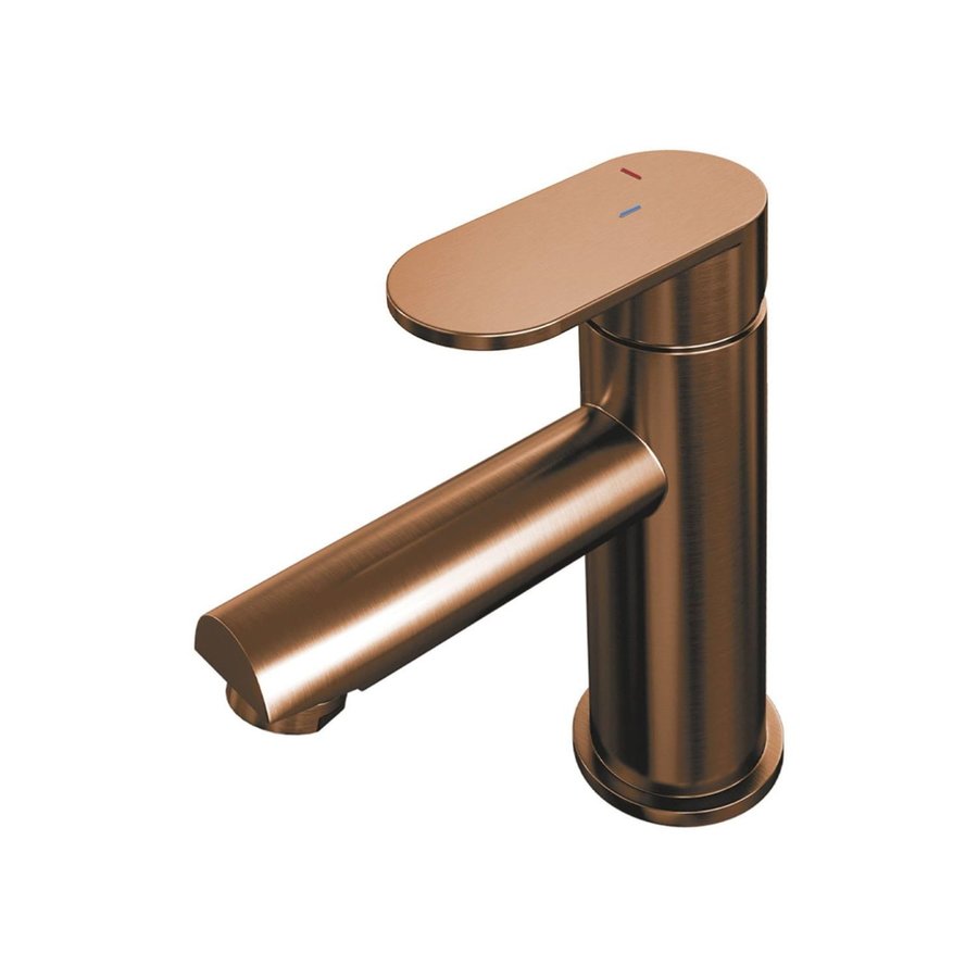 Wastafelmengkraan Brauer Copper Edition Coldstart Opbouw Laag Platte Hendel Geborsteld Koper PVD