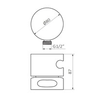 Inbouw Douchekraan GRB InCool ⌀80 mm Messing Zwart