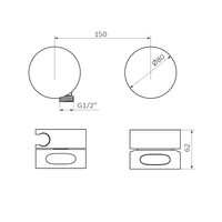 Inbouw Badkraan 2-Wegs GRB InCool ⌀80 mm Messing Zwart