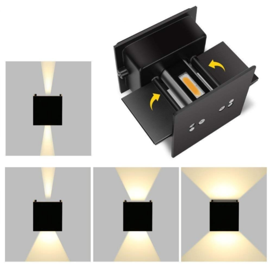 Wandlamp met LED-Verlichting NJOY Cube Zwart 6 Watt