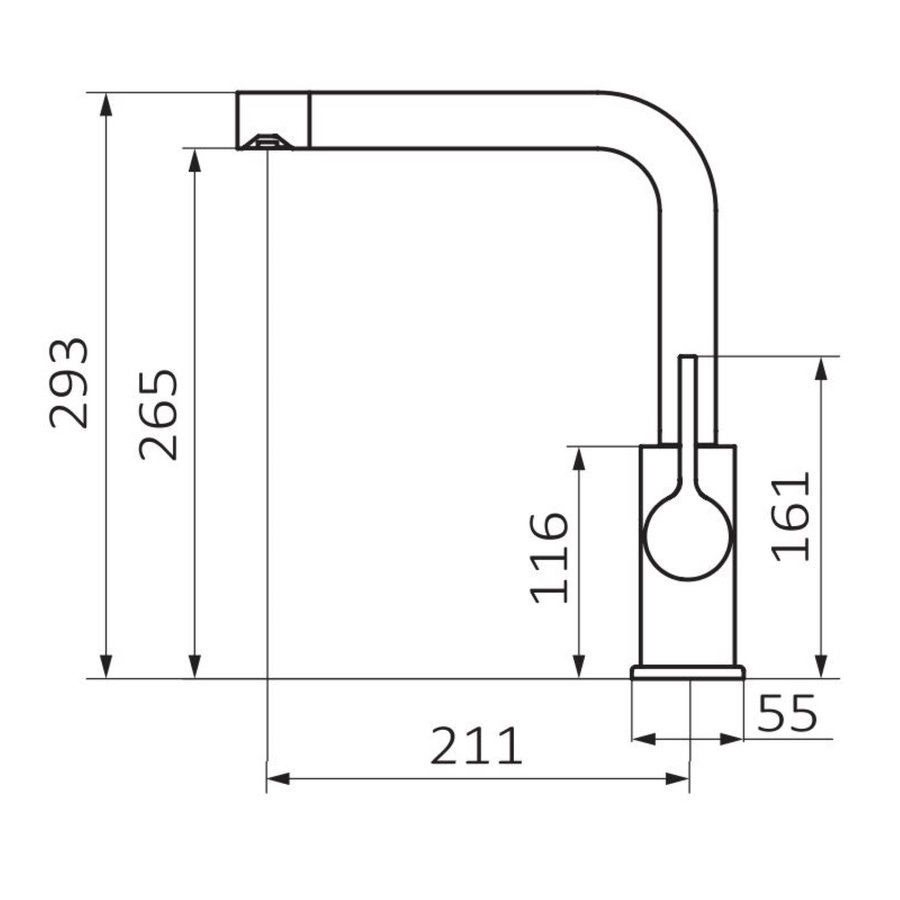 Keukenkraan GRB Kitchen Uittrekbaar Gedeelte Messing Chroom