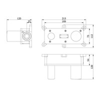Inbouw Wastafelmengkraan Brauer Brushed Edition Coldstart Gebogen Uitloop Korte Ronde Hendel Rechts Geborsteld RVS PVD Met Afdekplaat
