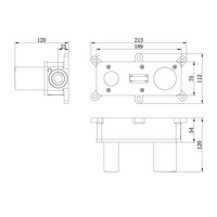 Inbouw Wastafelmengkraan Brauer Brushed Edition Coldstart Gebogen Uitloop Korte Ronde Hendel Rechts Geborsteld RVS PVD Met Rozetten