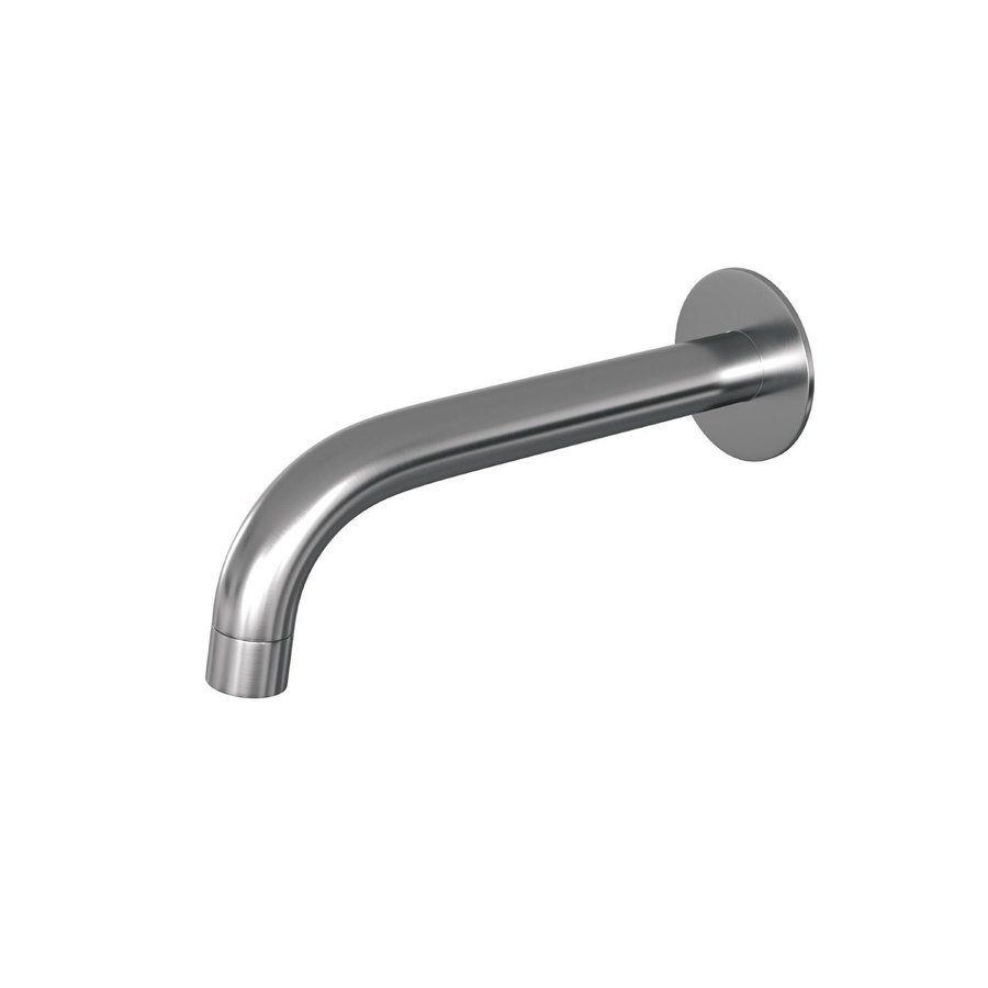 Uitloop Brauer Gebogen Incl Rozet 65mm PVD-Coating Geborsteld Nikkel