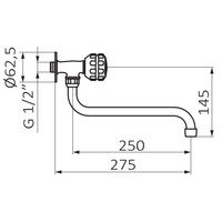 Inbouw Keukenkraan GRB Kitchen Koudwaterkraan Hoog Model Messing Chroom