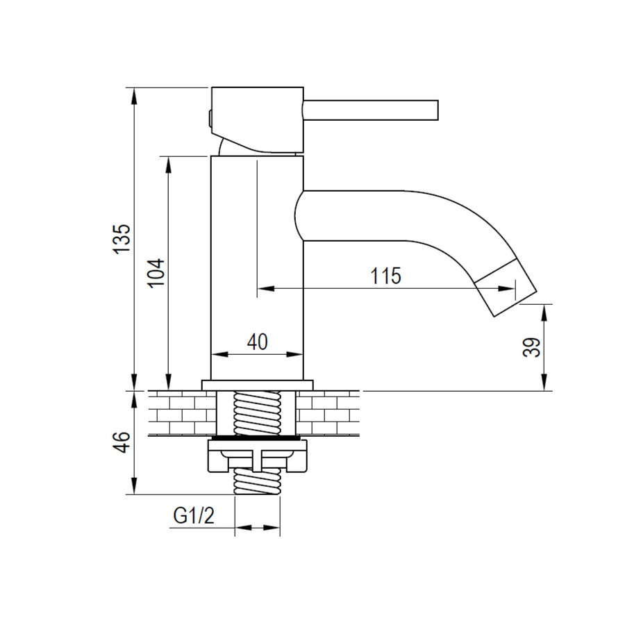 Fonteinkraan Brauer PVD-Coating Geborsteld Nikkel