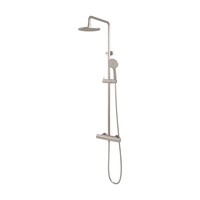 Regendouche Brauer Brushed Showerpipe Met Thermostaat 20cm 3 Standen Geborsteld Nikkel